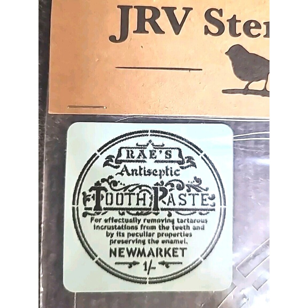 NEW JRV 15mil Reusable Rae's Toothpaste Label Stencil 11.5x11.5